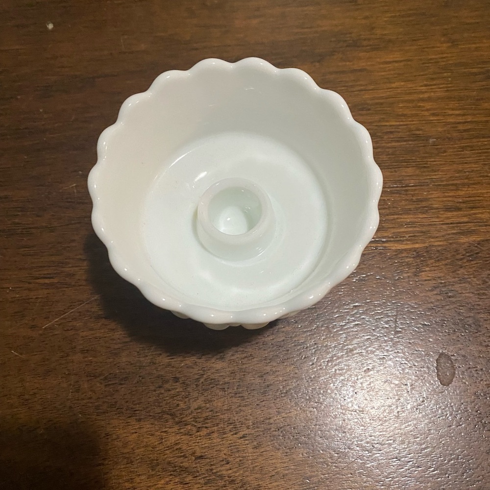 Milk Glass Scalloped Bowl